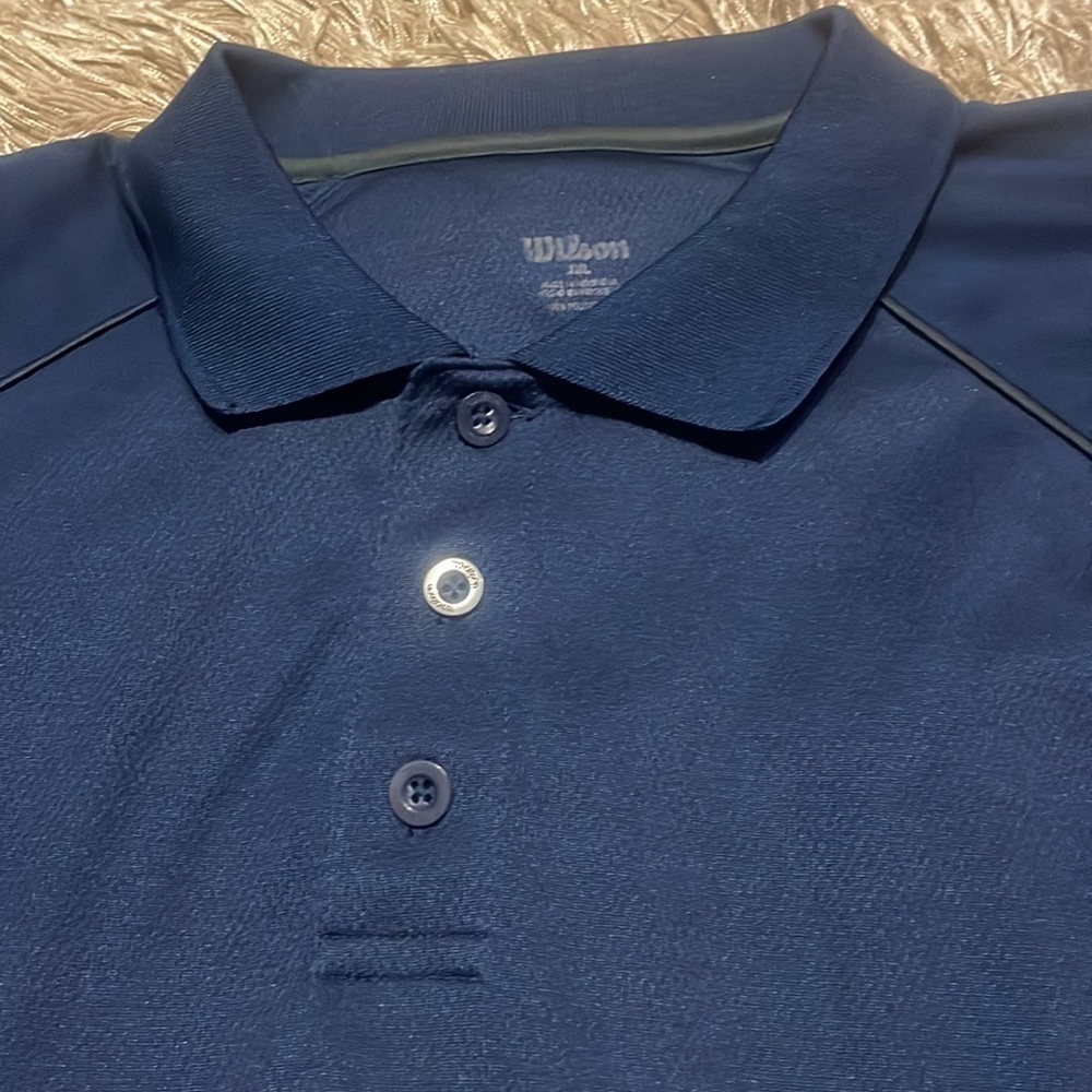 WILSON Dark Blue Mens Short Sleeve 2XL Shirt - Picture 2 of 10